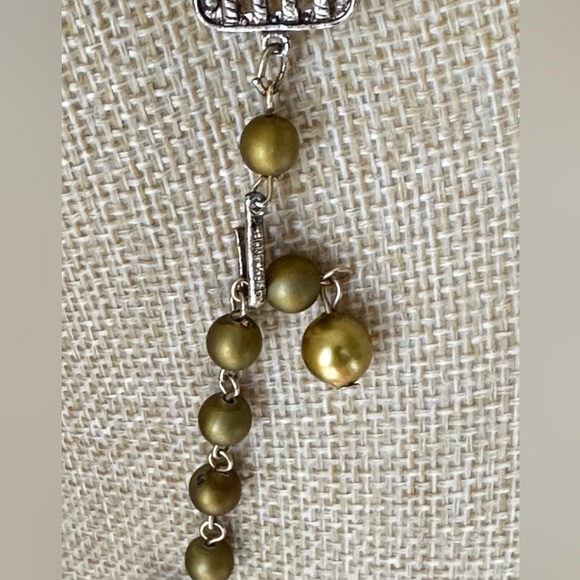 Vintage HongKong Earrings and Gold tone Beaded Necklace 2 strands - Picture 8 of 9